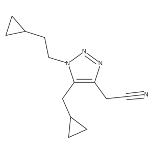 2-[1-(2-cyclopropylethyl)-5-(cyclopropylmethyl)-1H-1,2,3-triazol-4-yl]acetonitrile结构式