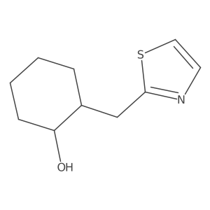 rac-(1R,2S)-2-[(1,3-thiazol-2-yl)methyl]cyclohexan-1-ol结构式