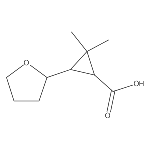 rac-(1R,3R)-2,2-dimethyl-3-(oxolan-2-yl)cyclopropane-1-carboxylic acid结构式