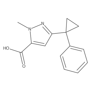 1-methyl-3-(1-phenylcyclopropyl)-1H-pyrazole-5-carboxylic acid Structure