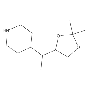 4-[1-(2,2-Dimethyl-1,3-dioxolan-4-yl)ethyl]piperidine结构式