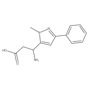 3-amino-3-(1-methyl-3-phenyl-1H-pyrazol-5-yl)propanoic acid结构式