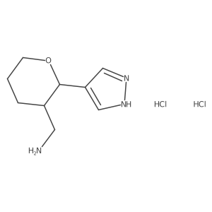[(2R,3S)-2-(1H-Pyrazol-4-yl)oxan-3-yl]methanamine;dihydrochloride Structure