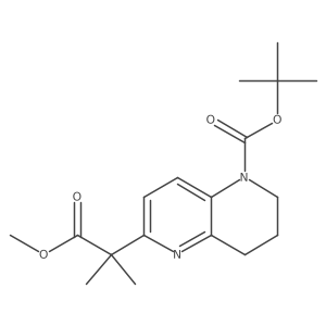 tert-Butyl 6-(1-methoxy-2-methyl-1-oxopropan-2-yl)-3,4-dihydro-1,5-naphthyridine-1(2H)-carboxylate结构式
