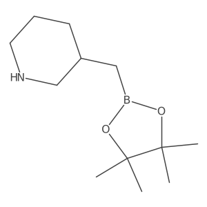 3-((4,4,5,5-Tetramethyl-1,3,2-dioxaborolan-2-yl)methyl)piperidine Structure