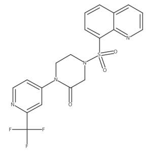 4-(Quinoline-8-sulfonyl)-1-[2-(trifluoromethyl)pyridin-4-yl]piperazin-2-one结构式