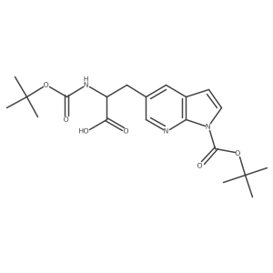 (S)-3-(1-(tert-Butoxycarbonyl)-1H-pyrrolo[2,3-b]pyridin-5-yl)-2-((tert-butoxycarbonyl)amino)propanoic acid Structure