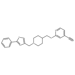 2-({1-[(2-Phenyl-1,3-thiazol-4-yl)methyl]piperidin-4-yl}methoxy)pyridine-4-carbonitrile Structure
