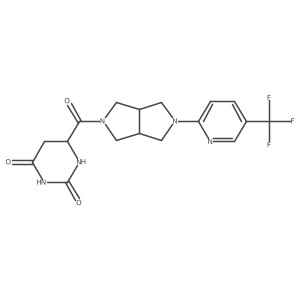6-[2-[5-(Trifluoromethyl)pyridin-2-yl]-1,3,3a,4,6,6a-hexahydropyrrolo[3,4-c]pyrrole-5-carbonyl]-1,3-diazinane-2,4-dione结构式