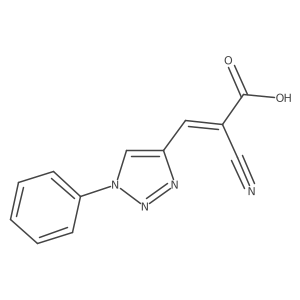 (2Z)-2-cyano-3-(1-phenyl-1H-1,2,3-triazol-4-yl)prop-2-enoic acid结构式