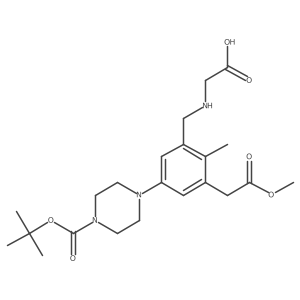 2-{[(5-{4-[(Tert-butoxy)carbonyl]piperazin-1-yl}-3-(2-methoxy-2-oxoethyl)-2-methylphenyl)methyl]amino}acetic acid结构式