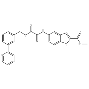 N'-[2-(Methylcarbamoyl)-1H-indol-5-yl]-N-[(3-pyridin-2-ylphenyl)methyl]oxamide结构式