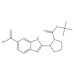 2-{1-[(tert-butoxy)carbonyl]pyrrolidin-2-yl}-1H-1,3-benzodiazole-6-carboxylic acid结构式