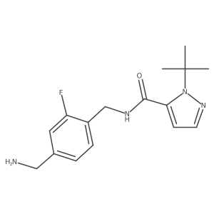 N-[[4-(Aminomethyl)-2-fluorophenyl]methyl]-2-tert-butylpyrazole-3-carboxamide结构式