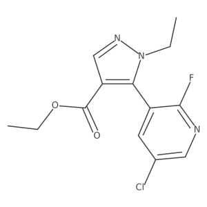 Ethyl 5-(5-chloro-2-fluoro-3-pyridinyl)-1-ethyl-1H-pyrazole-4-carboxylate结构式