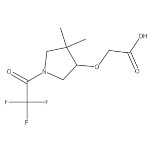 2-{[4,4-Dimethyl-1-(2,2,2-trifluoroacetyl)pyrrolidin-3-yl]oxy}acetic acid结构式