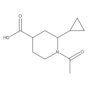 1-Acetyl-2-cyclopropylpiperidine-4-carboxylic acid结构式