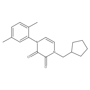 1-(Cyclopentylmethyl)-4-(2,5-dimethylphenyl)-1,2,3,4-tetrahydropyrazine-2,3-dione结构式
