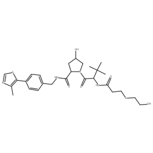 (2S,4R)-4-hydroxy-1-[(2S)-2-[3-(2-hydroxyethoxy)propanoylamino]-3,3-dimethyl-butanoyl]-N-[[4-(4-methylthiazol-5-yl)phenyl]methyl]pyrrolidine-2-carboxamide结构式