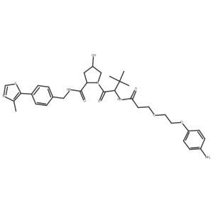 (2S,4R)-1-[(2S)-2-[3-[2-(4-aminophenoxy)ethoxy]propanoylamino]-3,3-dimethyl-butanoyl]-4-hydroxy-N-[[4-(4-methylthiazol-5-yl)phenyl]methyl]pyrrolidine-2-carboxamide结构式