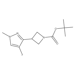 1,1-Dimethylethyl 3-(4-fluoro-1-methyl-1H-pyrazol-3-yl)-1-azetidinecarboxylate结构式