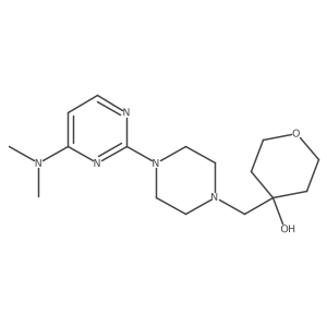 4-({4-[4-(Dimethylamino)pyrimidin-2-yl]piperazin-1-yl}methyl)oxan-4-ol Structure