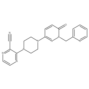 3-(4-{6-Oxo-1-[(pyridin-2-yl)methyl]-1,6-dihydropyridazin-3-yl}piperazin-1-yl)pyrazine-2-carbonitrile结构式