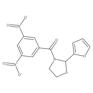 (3,5-Dinitrophenyl)(2-(furan-2-yl)thiazolidin-3-yl)methanone Structure