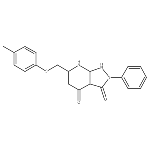 6-[(4-Methylphenyl)sulfanylmethyl]-2-phenyl-1,3a,5,6,7,7a-hexahydropyrazolo[3,4-b]pyridine-3,4-dione Structure