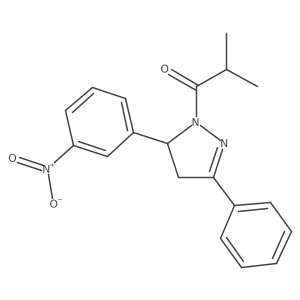 2-methyl-1-(5-(3-nitrophenyl)-3-phenyl-4,5-dihydro-1H-pyrazol-1-yl)propan-1-one结构式
