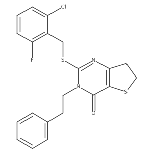 2-((2-chloro-6-fluorobenzyl)thio)-3-phenethyl-6,7-dihydrothieno[3,2-d]pyrimidin-4(3H)-one Structure
