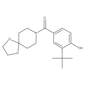(3-Tert-butyl-4-hydroxyphenyl)(1,4-dioxa-8-azaspiro[4.5]decan-8-yl)methanone结构式