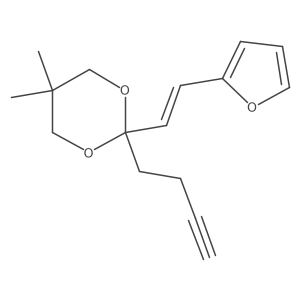 (E)-2-(but-3-yn-1-yl)-2-(2-(furan-2-yl)vinyl)-5,5-dimethyl-1,3-dioxane结构式