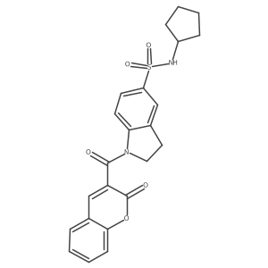 3-({5-[(Cyclopentylamino)sulfonyl]indolinyl}carbonyl)chromen-2-one结构式
