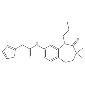 N-(3,3-dimethyl-4-oxo-5-propyl-2,3,4,5-tetrahydrobenzo[b][1,4]oxazepin-7-yl)-2-(thiophen-2-yl)acetamide结构式
