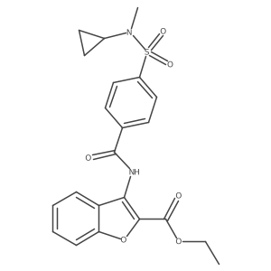 ethyl 3-(4-(N-cyclopropyl-N-methylsulfamoyl)benzamido)benzofuran-2-carboxylate结构式
