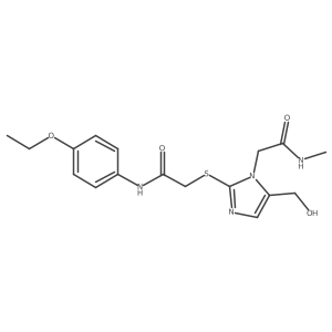 N-(4-ethoxyphenyl)-2-{[5-(hydroxymethyl)-1-[(methylcarbamoyl)methyl]-1H-imidazol-2-yl]sulfanyl}acetamide Structure
