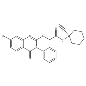 2-[(7-chloro-4-oxo-3-phenyl-3,4-dihydroquinazolin-2-yl)sulfanyl]-N-(1-cyanocyclohexyl)acetamide结构式