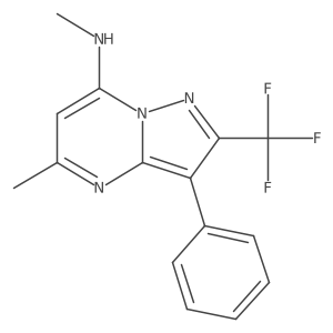 N,5-dimethyl-3-phenyl-2-(trifluoromethyl)pyrazolo[1,5-a]pyrimidin-7-amine Structure