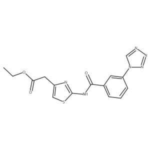 ethyl (2-{[3-(1H-tetrazol-1-yl)benzoyl]amino}-1,3-thiazol-4-yl)acetate结构式