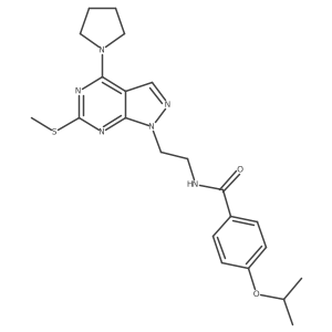 4-isopropoxy-N-(2-(6-(methylthio)-4-(pyrrolidin-1-yl)-1H-pyrazolo[3,4-d]pyrimidin-1-yl)ethyl)benzamide Structure