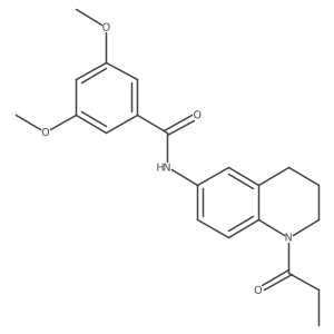3,5-dimethoxy-N-(1-propanoyl-1,2,3,4-tetrahydroquinolin-6-yl)benzamide结构式