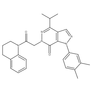 6-(2-(3,4-dihydroquinolin-1(2H)-yl)-2-oxoethyl)-1-(3,4-dimethylphenyl)-4-isopropyl-1H-pyrazolo[3,4-d]pyridazin-7(6H)-one结构式