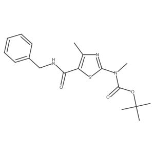 Tert-butyl 5-(benzylcarbamoyl)-4-methylthiazol-2-yl(methyl)carbamate结构式