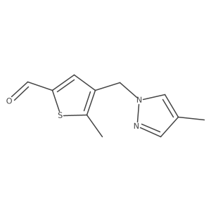 5-Methyl-4-((4-methyl-1H-pyrazol-1-yl)methyl)thiophene-2-carbaldehyde Structure