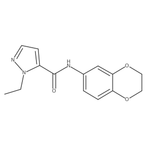 N-(2,3-dihydrobenzo[b][1,4]dioxin-6-yl)-1-ethyl-1H-pyrazole-5-carboxamide结构式