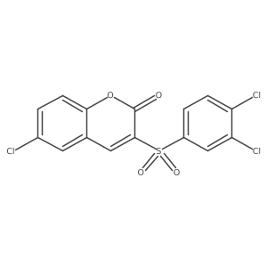 6-chloro-3-(3,4-dichlorobenzenesulfonyl)-2H-chromen-2-one结构式