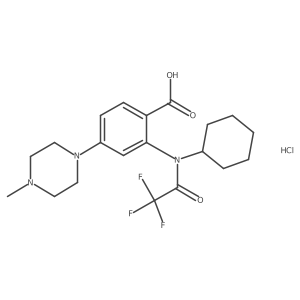 2-[Cyclohexyl(trifluoroacetyl)amino]-4-(4-methylpiperazin-1-yl)benzoic acid hydrochloride结构式