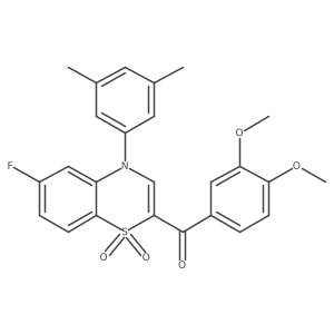(3,4-dimethoxyphenyl)[4-(3,5-dimethylphenyl)-6-fluoro-1,1-dioxido-4H-1,4-benzothiazin-2-yl]methanone结构式