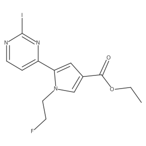 Ethyl 1-(2-fluoroethyl)-5-(2-iodo-4-pyrimidinyl)-1H-pyrrole-3-carboxylate Structure